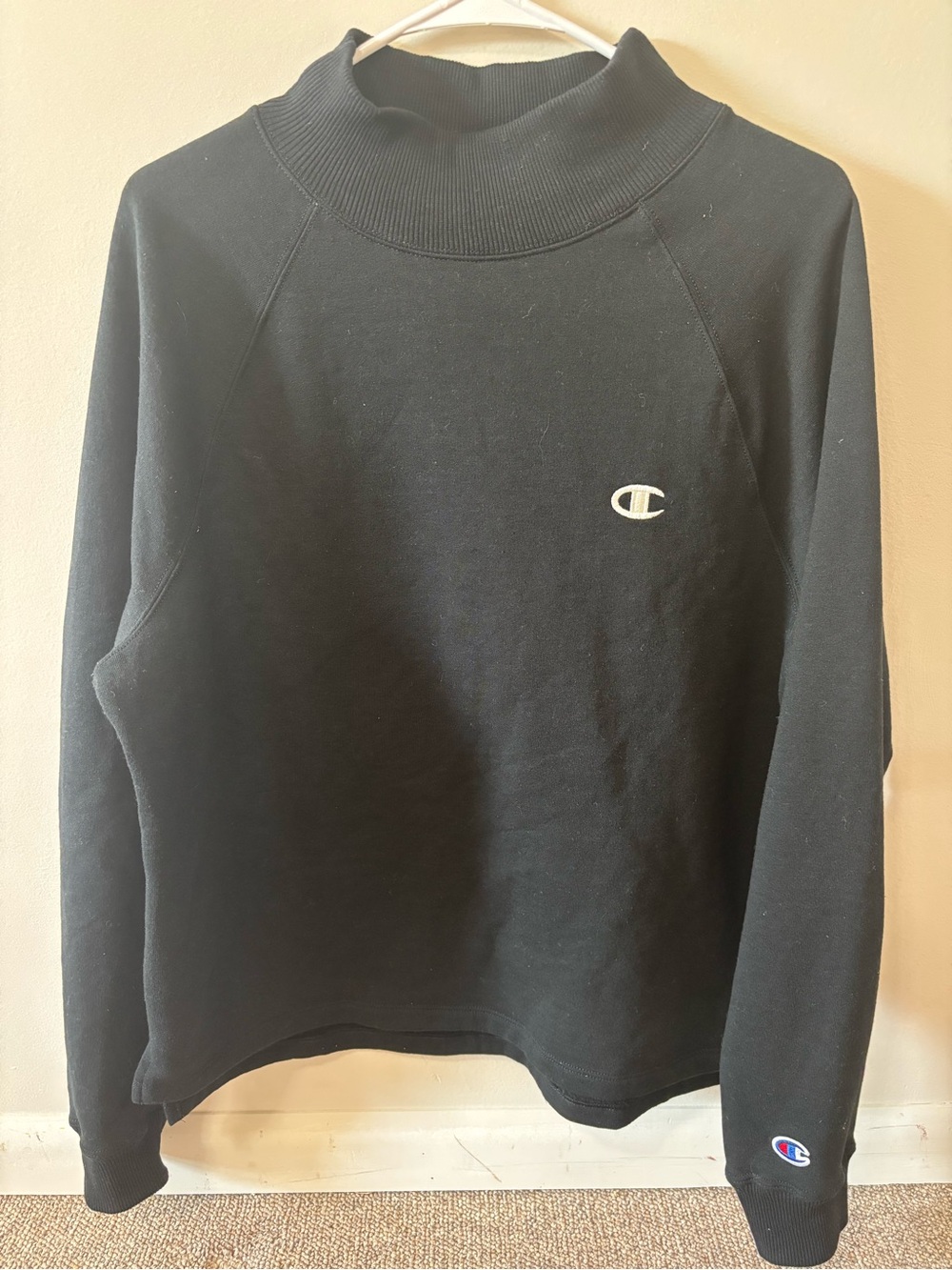 Champion Black Funnel Neck Pullover Sweatshirt - Women's